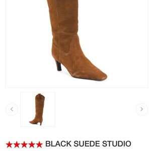Black Suede Studio Brown Heeled Boots